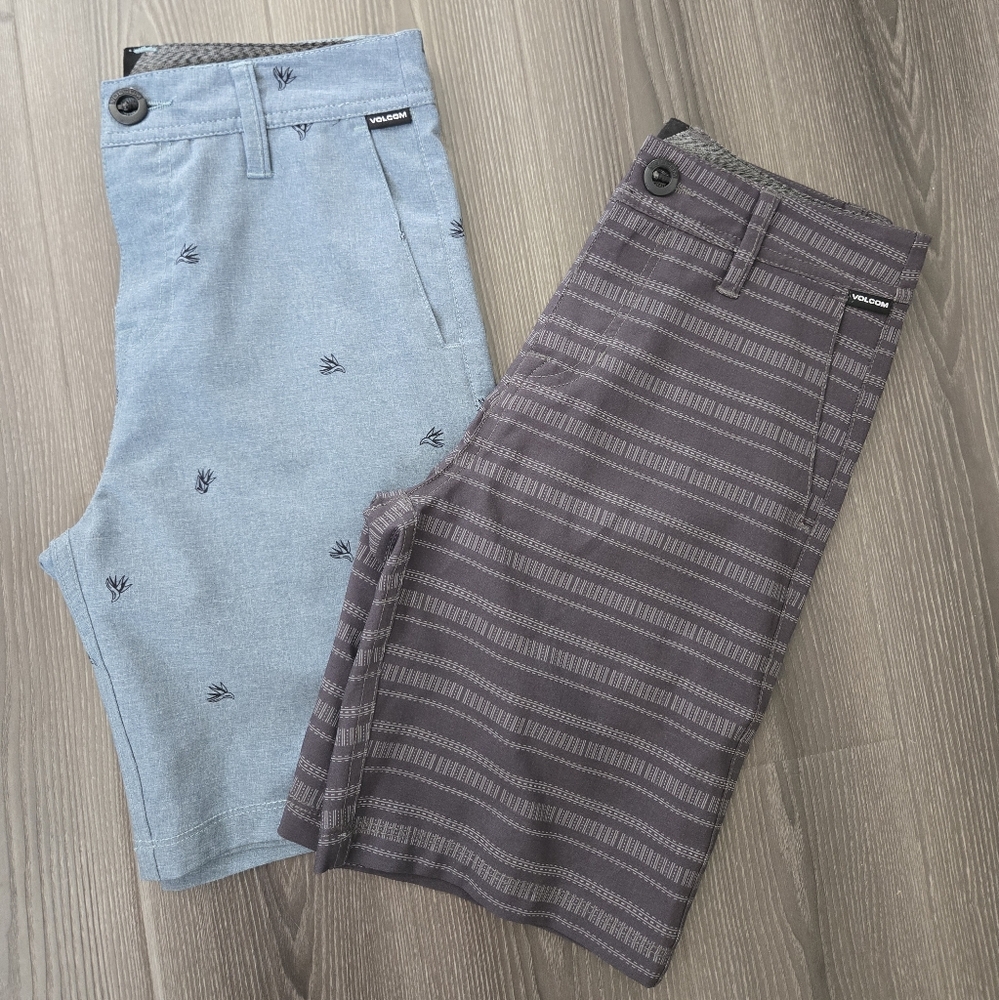 Volcom Blue and Gray Casual Shorts Lightweight Design